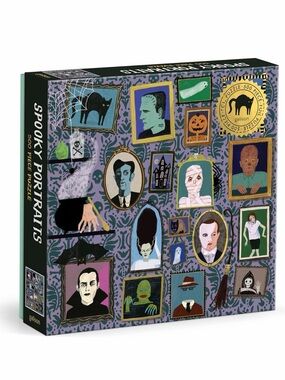 Spooky Portraits 500-Piece Jigsaw Puzzle - Purple & Teal Artwork